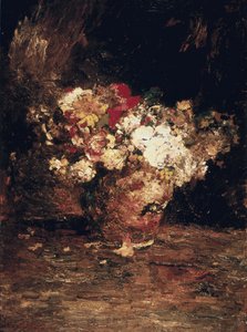 Vase med blomster, ca. 1880 (olie på panel)