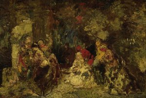 Kvinder i en skov af Adolphe Joseph Thomas Monticelli