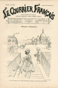Cover af "" Le Courrier francais", nummer 5, satirisk i B & H af Adolphe Leon Willette