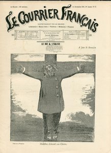 Cover af ""The Courier francais"", nummer 47, satirisk i B & H af Adolphe Leon Willette