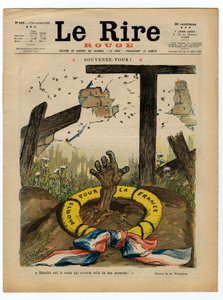 Cover af "" Den røde latter", Satirisk i farver af Adolphe Leon Willette