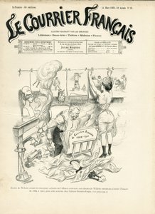 Illustration af Adolphe dit Willette (1857-1926) til forsiden af ​​Le Courrier francais af Adolphe Leon Willette