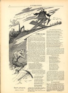 Den engelske kurer, satirisk i sort/hvid af Adolphe Leon Willette