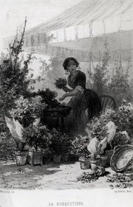 The Flower Seller, midten af 1800-tallet (s/h-foto)