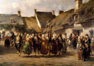 Et bryllup i Bretagne i 1863 Maleri af Adolphe Pierre Leleux (1812-1891) 1863 Quimper musee des Beaux Arts af Adolphe Pierre Leleux