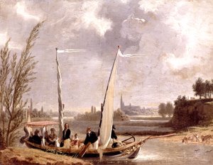 Louis-Philippe og hans familie i en båd ved Neuilly