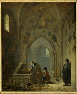 Levende Denon i Spanien, der bringer resterne af Cid og Chimène tilbage til deres grave ... af Adolphe Roehn
