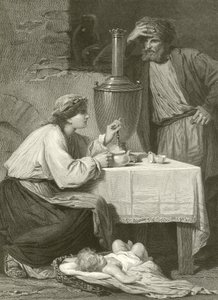 En russisk bondes hjem af Adolphe Yvon