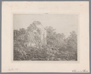 Udsigt over ruinerne af Castle de Haar af Adriaan Jacob Willem van Dielen