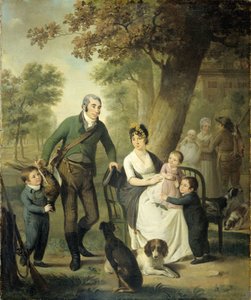 Jonkheer Gysbert Carel Rutger Reinier van Brienen van Ramerus (1771-1821), med sin kone og fire af deres børn af Adriaan de Lelie