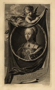 Lady Jane Gray (1537-1554) (gravering) af Adriaan van der (after) Werff