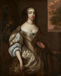 Portræt af Maria af Orange (olie på lærred) af Adriaen (circle of) Hanneman