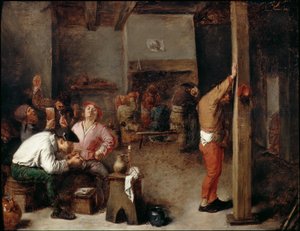 Interiør af en kro af Adriaen Brouwer
