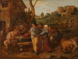 Bonde slagsmål af Adriaen Brouwer