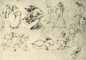 Studier af figurer, begyndelsen af det 17. århundrede, 1943. af Adriaen Brouwer