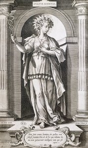 Tieteiden allegoria, Adriaen Collaert (noin 1560-1618). af Adriaen Collaert