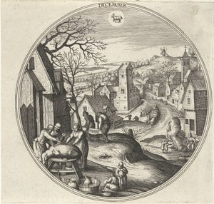 december De tolv måneder (serietitel) af Adriaen Collaert