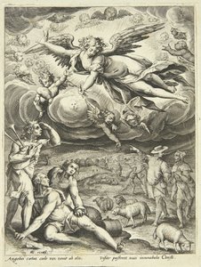 Hyrdernes bebudelse af Adriaen Collaert