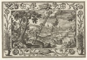 Jakobs stige Landskaber med bibelske, mytologiske scener og jagtscener (serietitel) af Adriaen Collaert