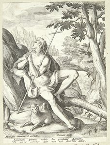 Johannes Døberen i ørkenen af Adriaen Collaert