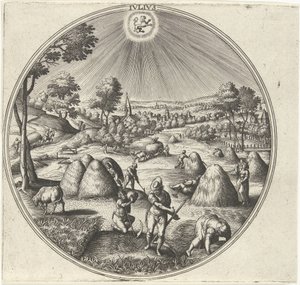 juli Ivlivs (titel på objekt) De tolv måneder (serietitel) af Adriaen Collaert