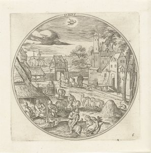 juni Jvnivs (titel på objekt) De tolv måneder (serietitel) af Adriaen Collaert