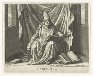 Kirkefader Ambrosius De fire kirkefædre (serietitel) af Adriaen Collaert