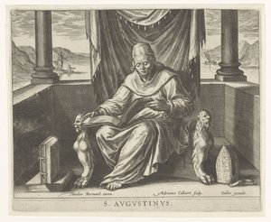 Kirkefader Augustin De fire kirkefædre (serietitel) af Adriaen Collaert