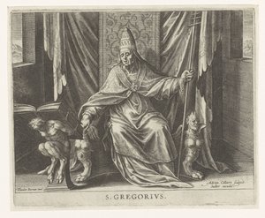 Kirkefader Gregory De fire kirkefædre (serietitel) af Adriaen Collaert