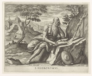 Kirkefader Jerome De fire kirkefædre (serietitel) af Adriaen Collaert