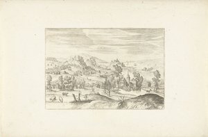 Landskab med et vandløb Landskaber omkring Antwerpen (serietitel) af Adriaen Collaert