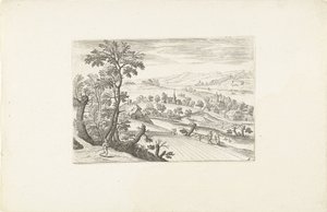 Landskab med en kornmark Landskaber omkring Antwerpen (serietitel) af Adriaen Collaert