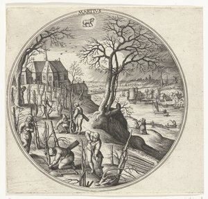 marts Martivs (titel på objekt) De tolv måneder (serietitel) af Adriaen Collaert