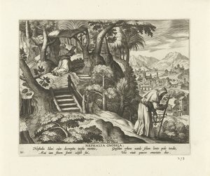 Nefalen af ​​Knossos Nephalia Gnossia (titel på objekt) Kvindelige eremitter (serietitel) Solitvdo sive vitae foeminarvm anachoritarvm (serietitel) af Adriaen Collaert