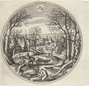 november De tolv måneder (serietitel) af Adriaen Collaert