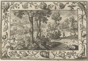 Ukrudt blandt hveden Landskaber med bibelske, mytologiske scener og jagtscener (serietitel) af Adriaen Collaert