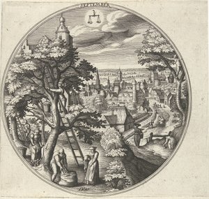 september De tolv måneder (serietitel) af Adriaen Collaert