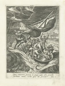 Storm på Genesaret Sø Life of Christ (serietitel) Vita I. Christi (serietitel) af Adriaen Collaert