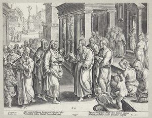 Blændingen af Elymas af Adriaen Collaert