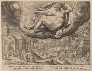 Aften af Adriaen Collaert after Maarten de Vos