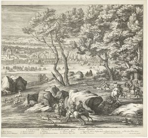 Udsigt over slottet Fontainebleau (højre side) Veuë du Chasteau de Fontainebleau du costé du Jardin (titel på objektet)