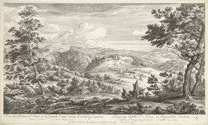 Se på kasteel af Sainte Anne Udsigt over slottet Ste. Anne i den frie Comté, som han ser sig selv komme ind i den (titel på objekt)
