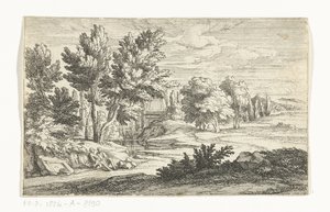 Landskab med begravelsesmonument af Adriaen Frans Boudewyns
