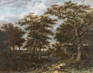 Landskab med jægere af Adriaen Hendricksz. Verboom