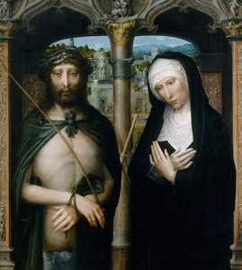 Kristus kronet med torne Ecce Homo, og den sørgende jomfru, ca. 1530-40.