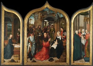 Triptykon, ca. 1510-12 (olie på panel) af Adriaen Isenbrandt or Isenbrant
