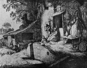 En kvinde, der spinder, 1652 af Adriaen Jansz. van Ostade
