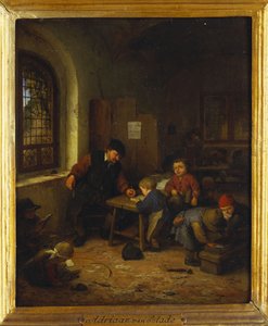 Interiør af en skolestue, 1666 af Adriaen Jansz. van Ostade