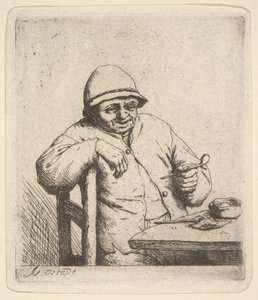 Bonde med Pibe, 1640-80. af Adriaen Jansz. van Ostade