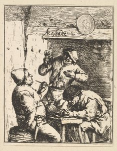 Sanger stående mellem to rygere, 1610-85. af Adriaen Jansz. van Ostade